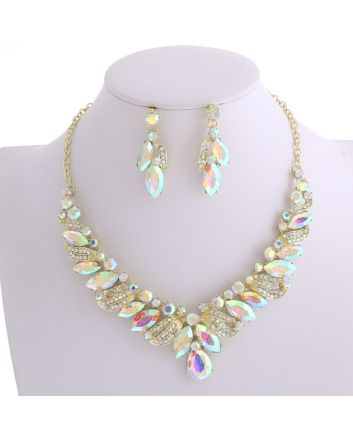 CRYSTAL RHINESTONE NECKLACE SET