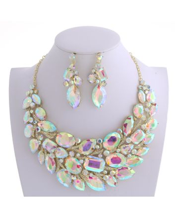 CRYSTAL RHINESTONE NECKLACE SET