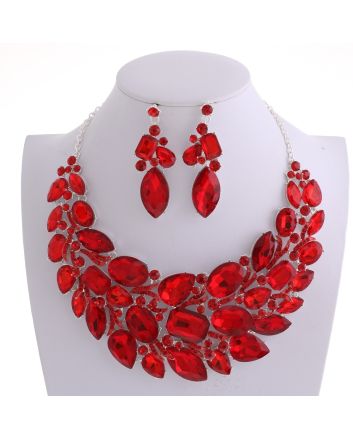 CRYSTAL RHINESTONE NECKLACE SET