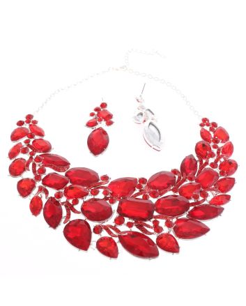 CRYSTAL RHINESTONE NECKLACE SET