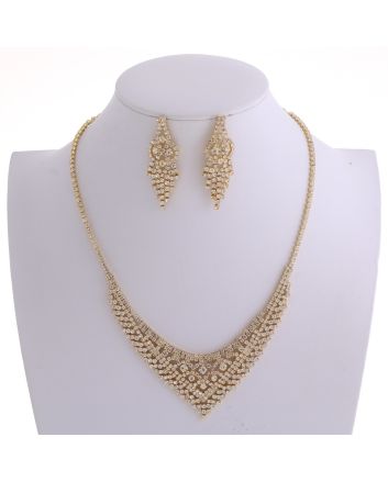 Rhinestone Necklace Earring Set