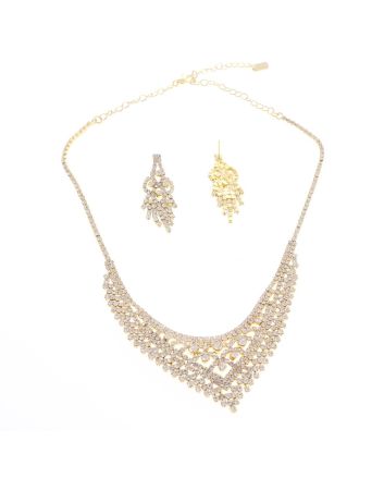 Rhinestone Necklace Earring Set