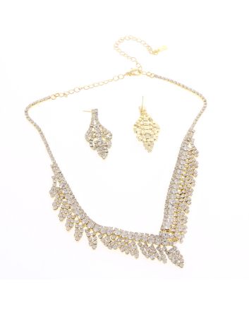 Rhinestone Necklace Earring Set