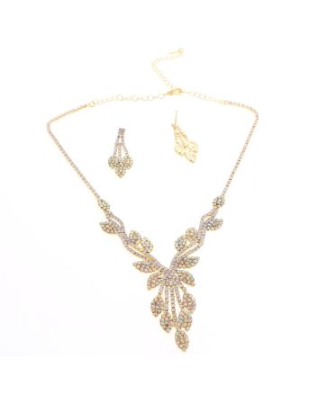 Rhinestone Necklace Earring Set