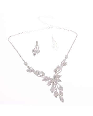 Rhinestone Necklace Earring Set