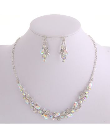 Rhinestone Necklace Earring Set