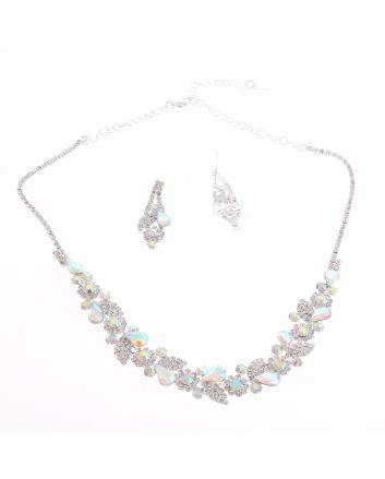 Rhinestone Necklace Earring Set