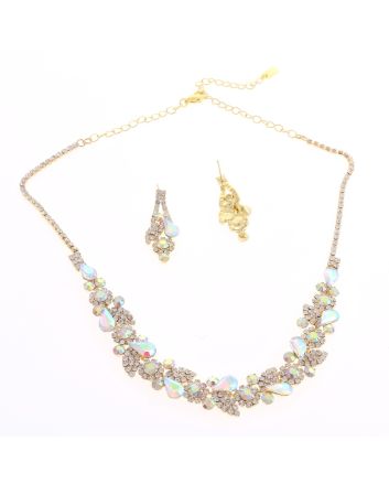 Rhinestone Necklace Earring Set