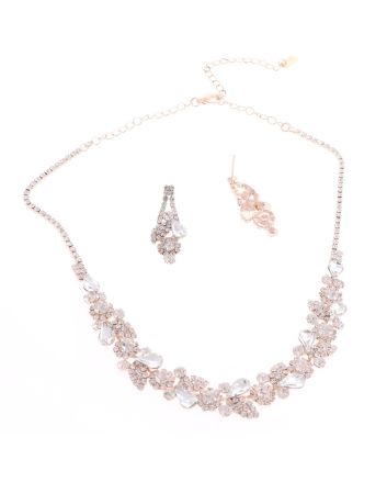 Rhinestone Necklace Earring Set