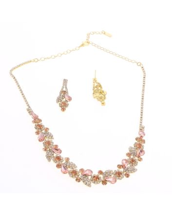 Rhinestone Necklace Earring Set