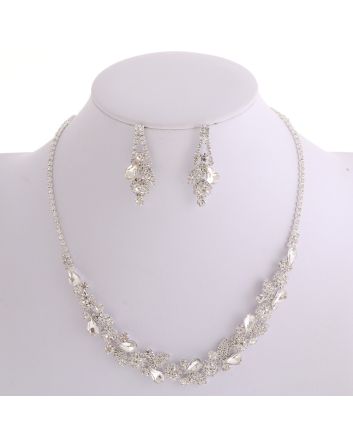 Rhinestone Necklace Earring Set