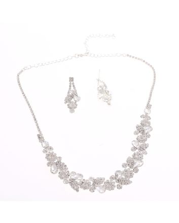 Rhinestone Necklace Earring Set