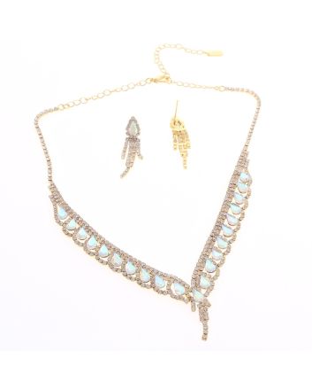 Rhinestone Necklace Earring Set