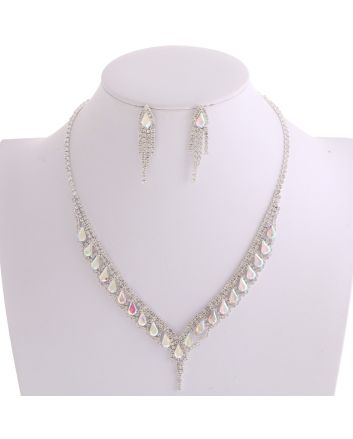 Rhinestone Necklace Earring Set