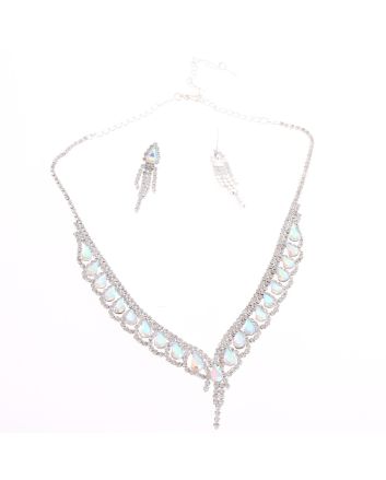 Rhinestone Necklace Earring Set