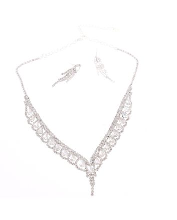 Rhinestone Necklace Earring Set