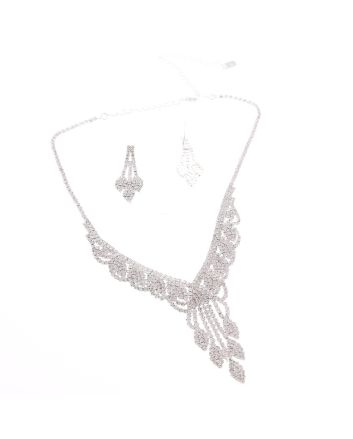 Rhinestone Necklace Earring Set