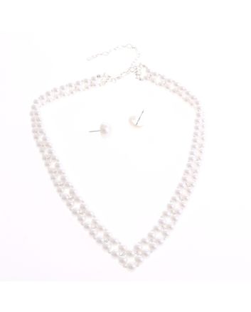 Pearl Necklace Earring Set