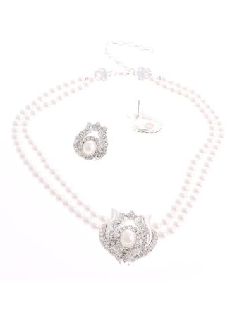 Pearl Necklace Earring Set