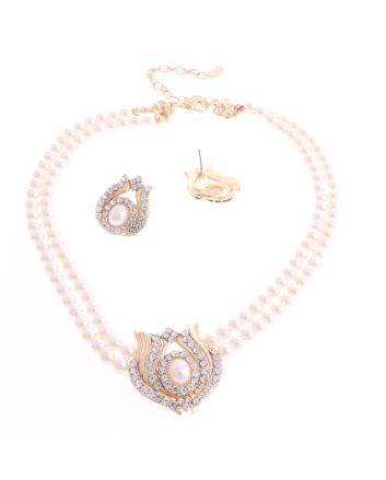 Pearl Necklace Earring Set
