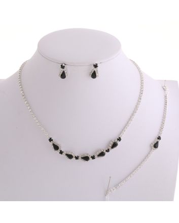Rhinestone Necklace Earring Set