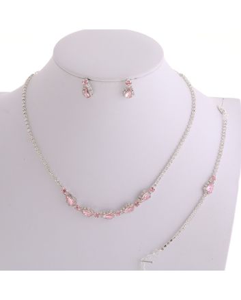Rhinestone Necklace Earring Set