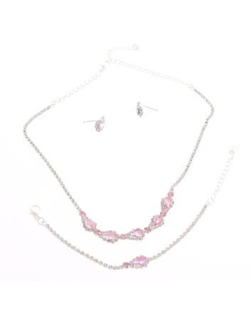 Rhinestone Necklace Earring Set