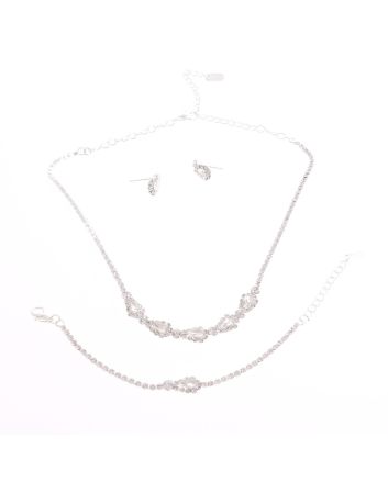 Rhinestone Necklace Earring Set