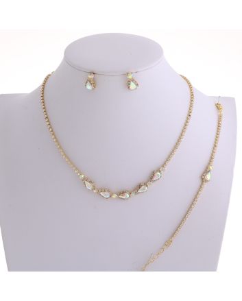Rhinestone Necklace Earring Set