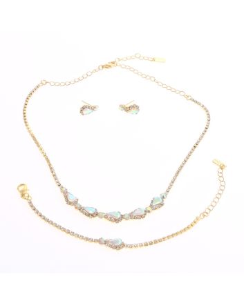 Rhinestone Necklace Earring Set