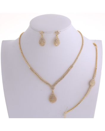 Rhinestone Necklace Earring Set