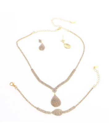 Rhinestone Necklace Earring Set