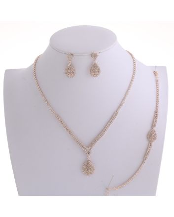 Rhinestone Necklace Earring Set