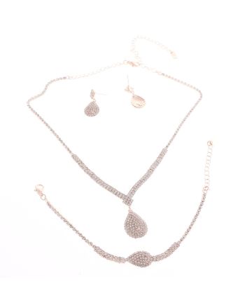 Rhinestone Necklace Earring Set