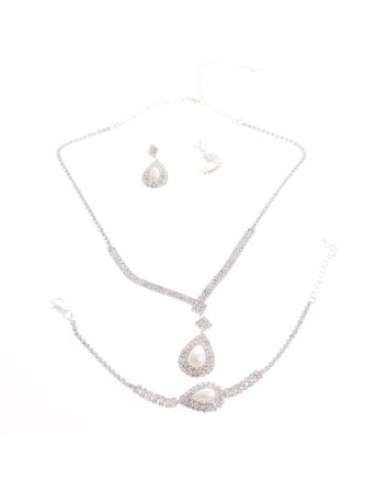 Rhinestone Necklace Earring Set