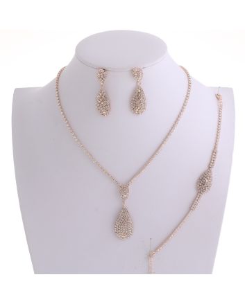 Rhinestone Necklace Earring Set