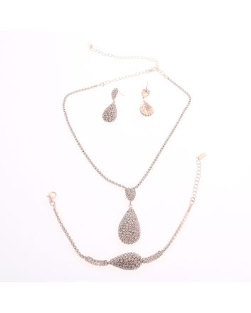 Rhinestone Necklace Earring Set