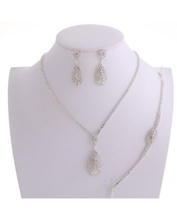 Rhinestone Necklace Earring Set
