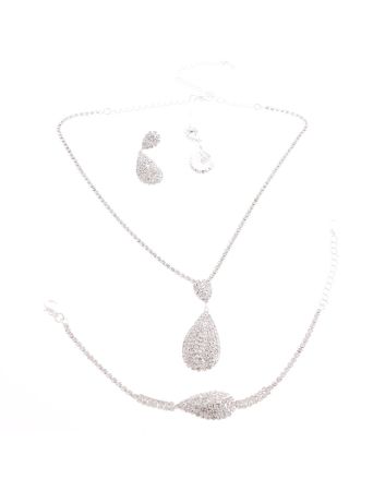 Rhinestone Necklace Earring Set