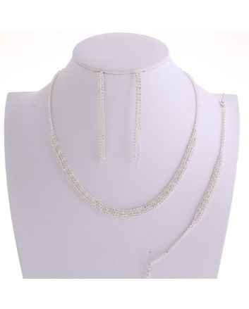 Rhinestone Necklace Earring Set