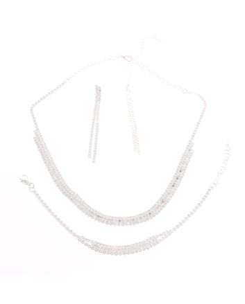 Rhinestone Necklace Earring Set