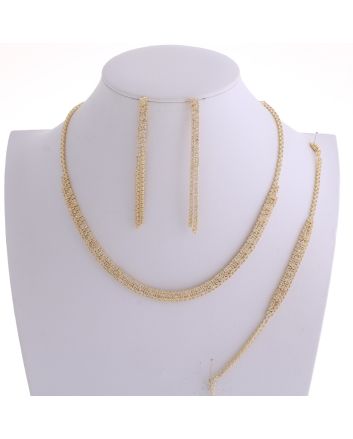 Rhinestone Necklace Earring Set