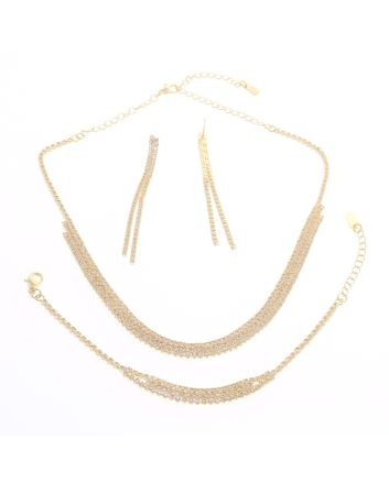 Rhinestone Necklace Earring Set