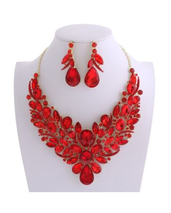 CRYSTAL RHINESTONE NECKLACE SET