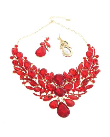 CRYSTAL RHINESTONE NECKLACE SET