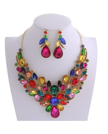CRYSTAL RHINESTONE NECKLACE SET