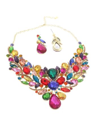 CRYSTAL RHINESTONE NECKLACE SET