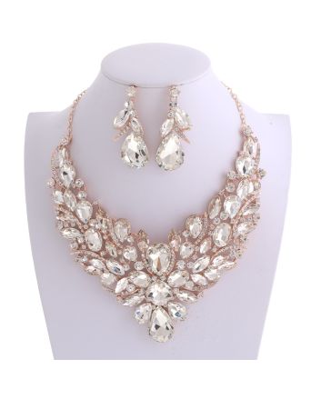 CRYSTAL RHINESTONE NECKLACE SET
