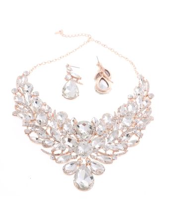 CRYSTAL RHINESTONE NECKLACE SET
