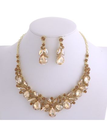 CRYSTAL RHINESTONE NECKLACE SET